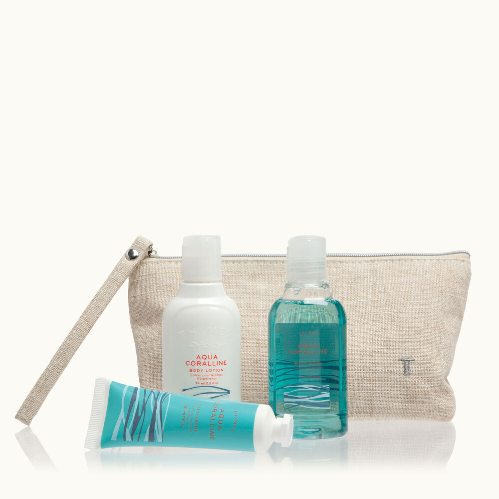 Thymes Aqua Coralline Little Luxuries Set with Travel Size Favorites image number 0